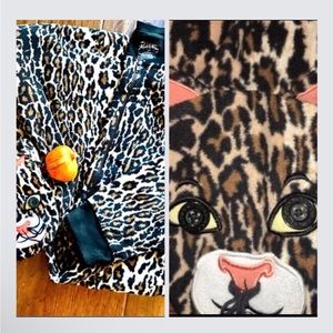 CHEETAH CAT ONSIE | PJ Halloween Costume Cozy Soft Fleece Loungewear NonSlip SzS